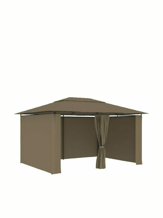 vidaXL Беседка Градина Taupe 4x3м