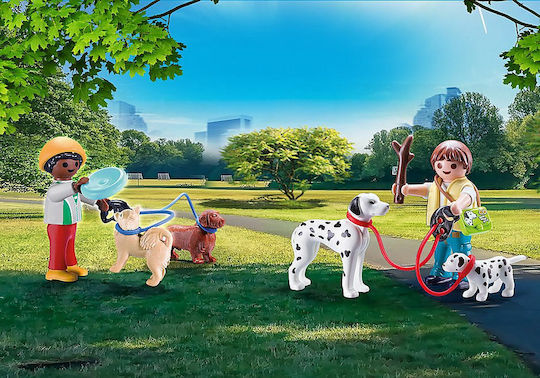 Playmobil Koffer Stadtleben Spaziergang mit Hunden für 4-10 Jahre
