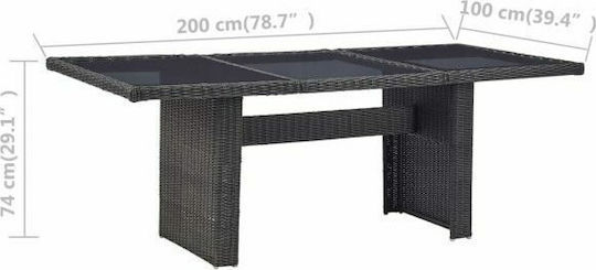 Tisch Stabil Black 200x100x74cm