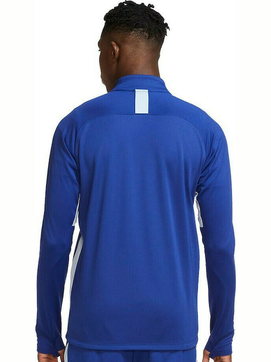 Nike Academy Men's Athletic Long Sleeve Blouse Dri-Fit with Zipper Blue