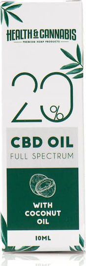 Health & Cannabis CBD Oil 20% Full Spectrum 2000mg with Coconut MCT Oil 10ml
