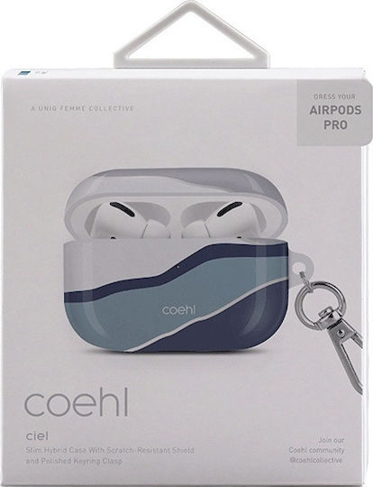 Uniq Coehl Ciel Θήκη Πλαστική με Γάντζο Twilight Blue για Apple AirPods Pro