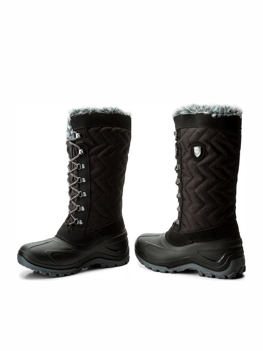 CMP Nietos Damenstiefel Schnee mit Fell Schwarz