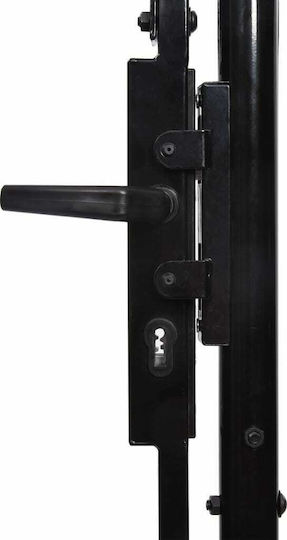 vidaXL Metal Fence Gate with Spears in Black Color 2.0x4.0m