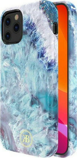 Kingxbar Agate Umschlag Rückseite Kunststoff Blau (iPhone 12 / 12 Pro)