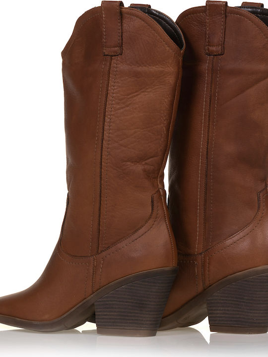 High Heel Cowboy Boots Tabac Brown
