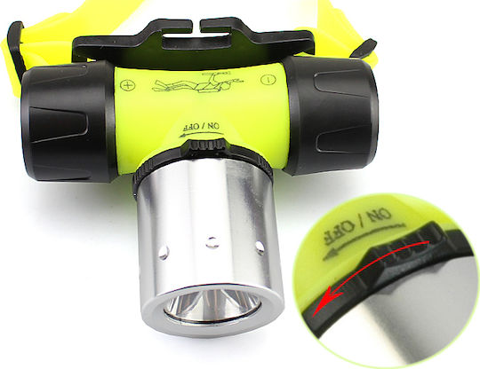 Cree Cree Led T6 Φακός Κατάδυσης Επαναφορτιζόμενος LED Κεφαλής με Φωτεινότητα 800lm για Βάθος έως 60m