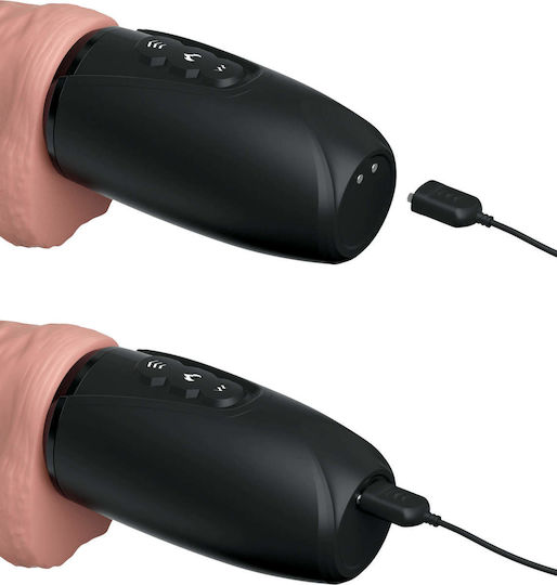King Cock Triple Threat Ρεαλιστικός Δονητής Thrusting Cock with Balls 16.5cm Light