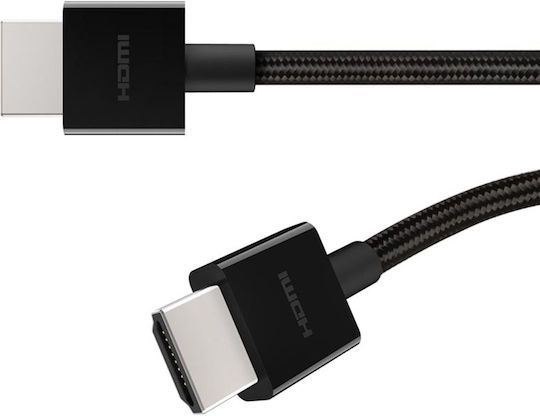 Belkin HDMI 2.1 Ultra High Speed 48Gbps 4K 120Hz HDR VRR Braided Cable HDMI Male - HDMI Male 2m Black