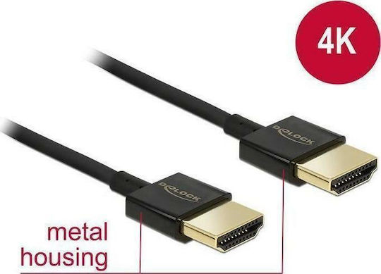 DeLock HDMI 2.0 Cable HDMI male - HDMI male 3m Black