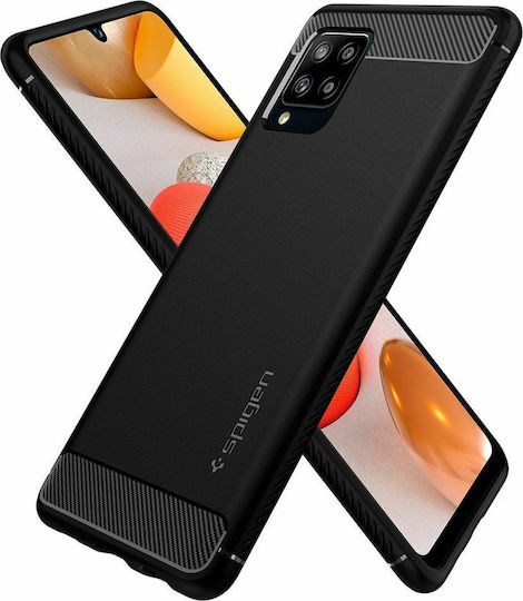 Spigen Rugged Armor Задна корица Силикон Черен (Galaxy A42)