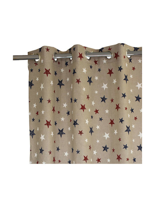 Decocraft Kids Grommet Top Curtain Star Red 04-403-00101 140x260cm