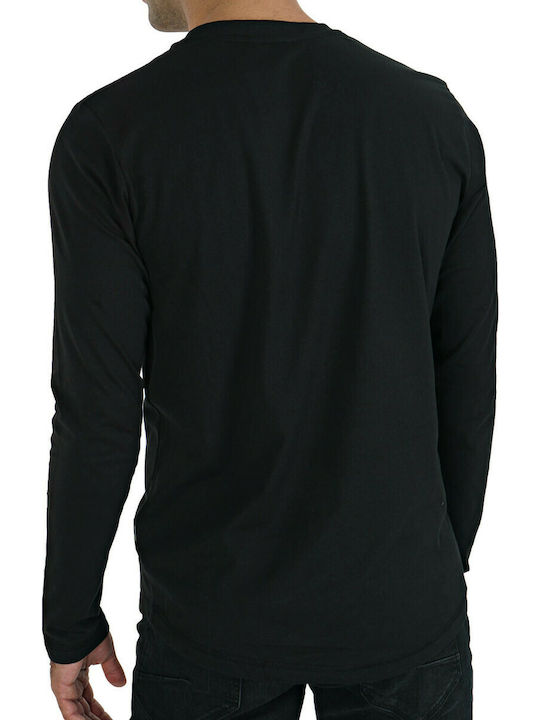 Solid Men's Long Sleeve Blouse Black