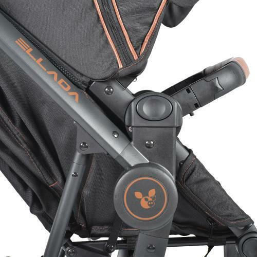 Cangaroo Ellada Verstellbar 3 in 1 Baby Kinderwagen Geeignet für Neugeborene Schwarz 15kg