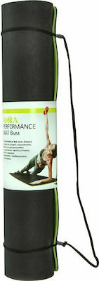 Amila 81777 Στρώμα Γυμναστικής Yoga/Pilates Μαύρο με Ιμάντα Μεταφοράς (150x61x0.6cm)