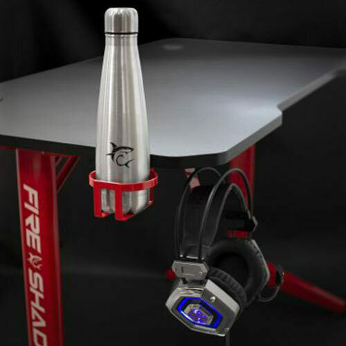 Γραφείο Gaming Fire Shadow με LED & USB θύρες 128.5x60x75εκ. Κόκκινο