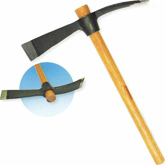 Benman Forged General Use Pickaxe with Wooden Handle Pick 29cm with Pole 37cm