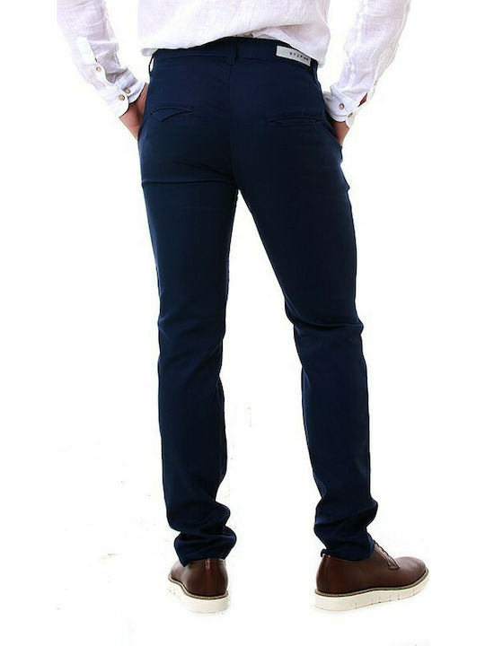 Stefan Fashion Men's Trousers Chino in Slim Fit Navy Blue