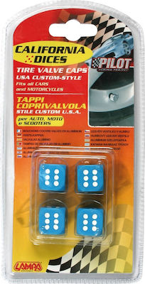 Lampa Ζαρια 4τεμ Car Tire Valve Caps Dice Blue 4pcs