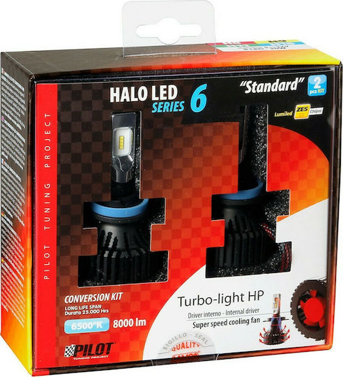 Lampa Lamps Car & Motorcycle Halo Led Serie 6 Standard H11 / H16 / H8 / H9 LED 6500K Cold White 9-32V 60W 2pcs