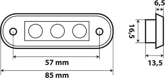 Lampa Lumini de Volum ale Camionului 20buc Lumină de volum 3LED 20 bucăți 12 / 24V - Portocaliu L9701.9