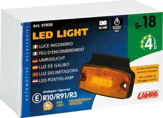 Lampa S18 Truck Volume Lights 1pcs 10 - 30V - Orange L9702.0