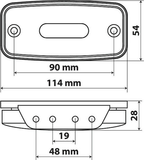 Lampa S19 Φως Όγκου Φορτηγού 10 - 30V - Πορτοκαλί L9702.1
