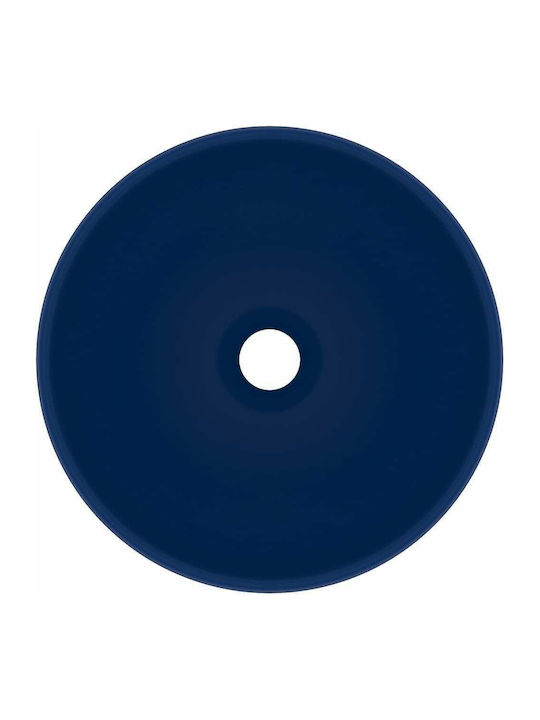vidaXL Countertop Sink Ceramic 32.5x32.5x14cm Blue