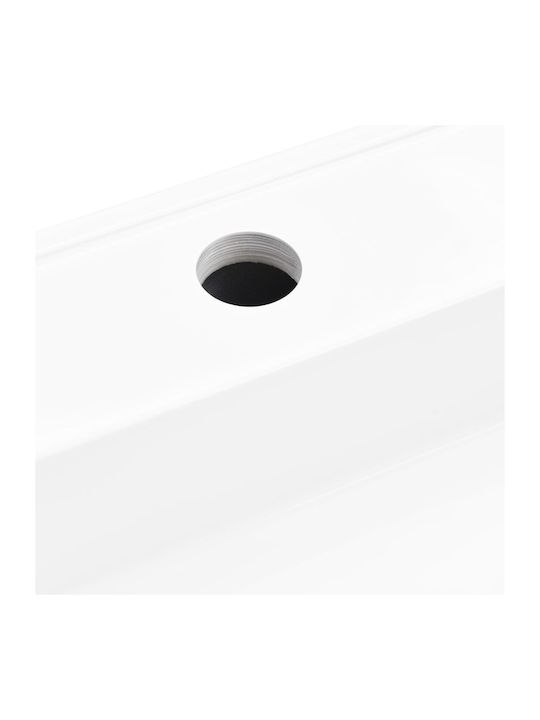 vidaXL Надеждна мивка мрамор 50x50x12.3см Бял