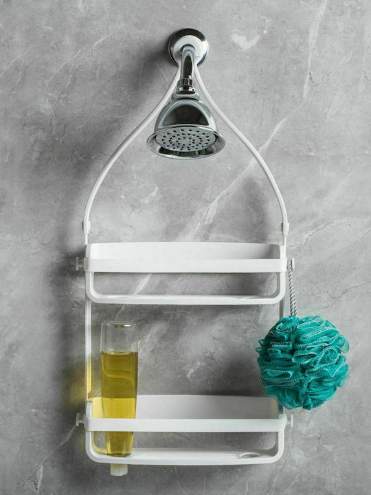 Umbra Wall Mounted Bathroom Shelf Plastic with 2 Shelves 31.8x9.5x64.8cm White