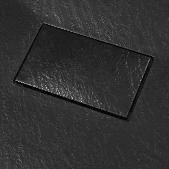 vidaXL Rectangular Acrylic Shower Black 90x80x2.6cm