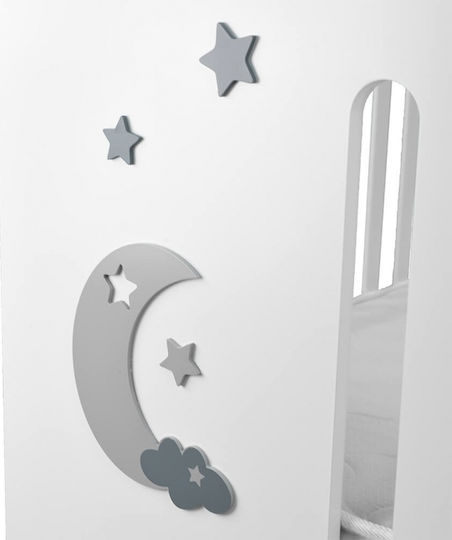 Bebe Stars Πολυμορφική Κούνια Azure Λευκή με Συρτάρι & Ρόδες