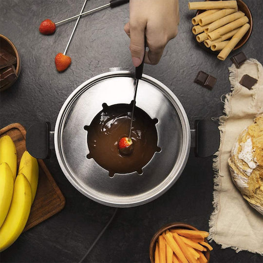 Cecotec Fun Gourmet Electric Stainless Steel Fondue Pot for 8 Persons Silver 1000W 17x24x31.5cm