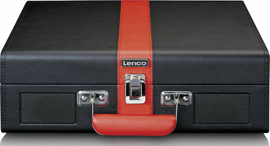 Lenco TT-110 TT-110BKRD Βαλιτσάκι Πικάπ με Belt Drive, Προενίσχυση και Ενσωματωμένα Ηχεία Μαύρο