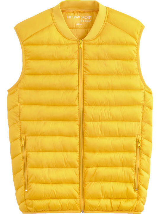 Nuless Sleeveless Jacket Puffer Yellow