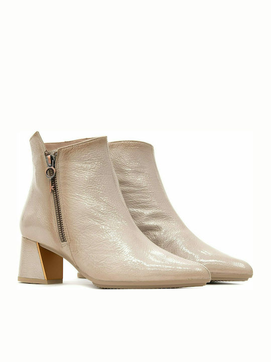 Hispanitas Leather Women's Ankle Boots Beige