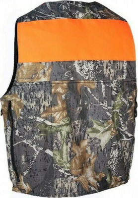 Benisport Hunting Vest Camouflage Κυνηγιού με 16 Εξωτερικές Θέσεις Παραλλαγή/Πορτοκαλί Orange