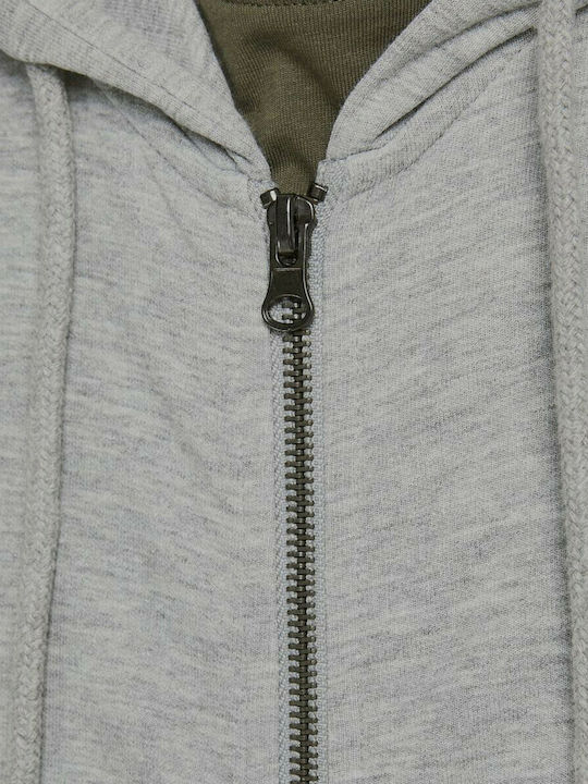 Cardigan With Hood Light Grey Melange