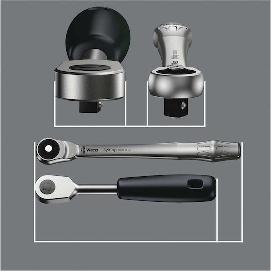 Wera 8100 SA 10 Metal Ratchet Set Set de chei tubulare și clichet 1\4" 28buc
