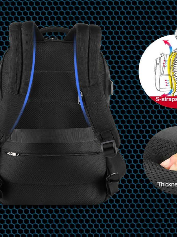 Tigernu T-B3906 Waterproof Backpack for Laptop 15.6" with USB Port in Blue Color