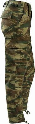 Army Race Military Pants Greek Camouflage BDU Rip-Stop Greek Variation in Khaki Color 611A