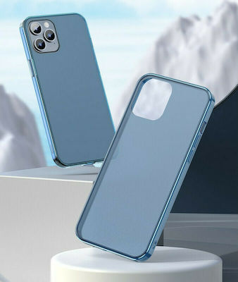 Baseus Frosted Glass Flexible Frame Silicone Back Cover Blue (iPhone 12 Pro Max)