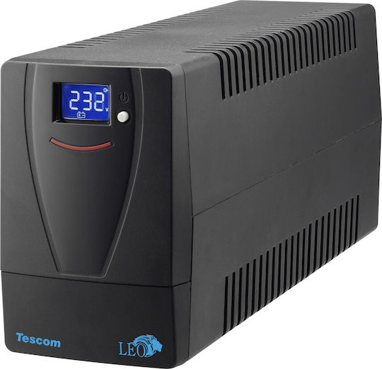 Tescom Leo LED 650VA UPS Line-Interactive 390W with 2 Schuko Power Plugs