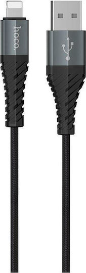 Hoco Braided USB to Lightning Cable Μαύρο 1m (X38 Cool)