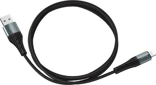Hoco Braided USB to Lightning Cable Μαύρο 1m (X38 Cool)