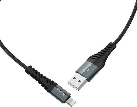 Hoco Braided USB to Lightning Cable Μαύρο 1m (X38 Cool)