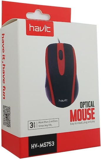 Havit MS753 Ενσύρματο Ποντίκι Κόκκινο