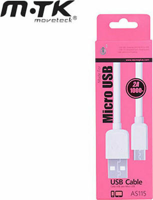 USB 2.0 to micro USB Cable Λευκό 1m