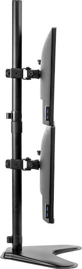 Fellowes Professional Βάση Γραφείου για 2 Οθόνες έως 32" με Βραχίονα Ασημί