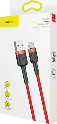 Baseus Cafule Braided USB 2.0 Cable USB-C male - USB-A male Red 0.5m (CATKLF-A09)